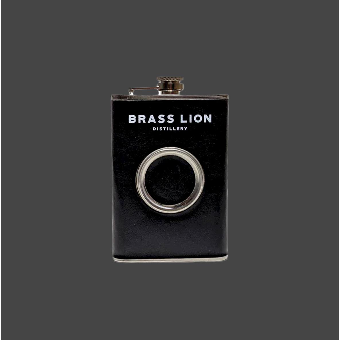 Brass Lion Hip Flask