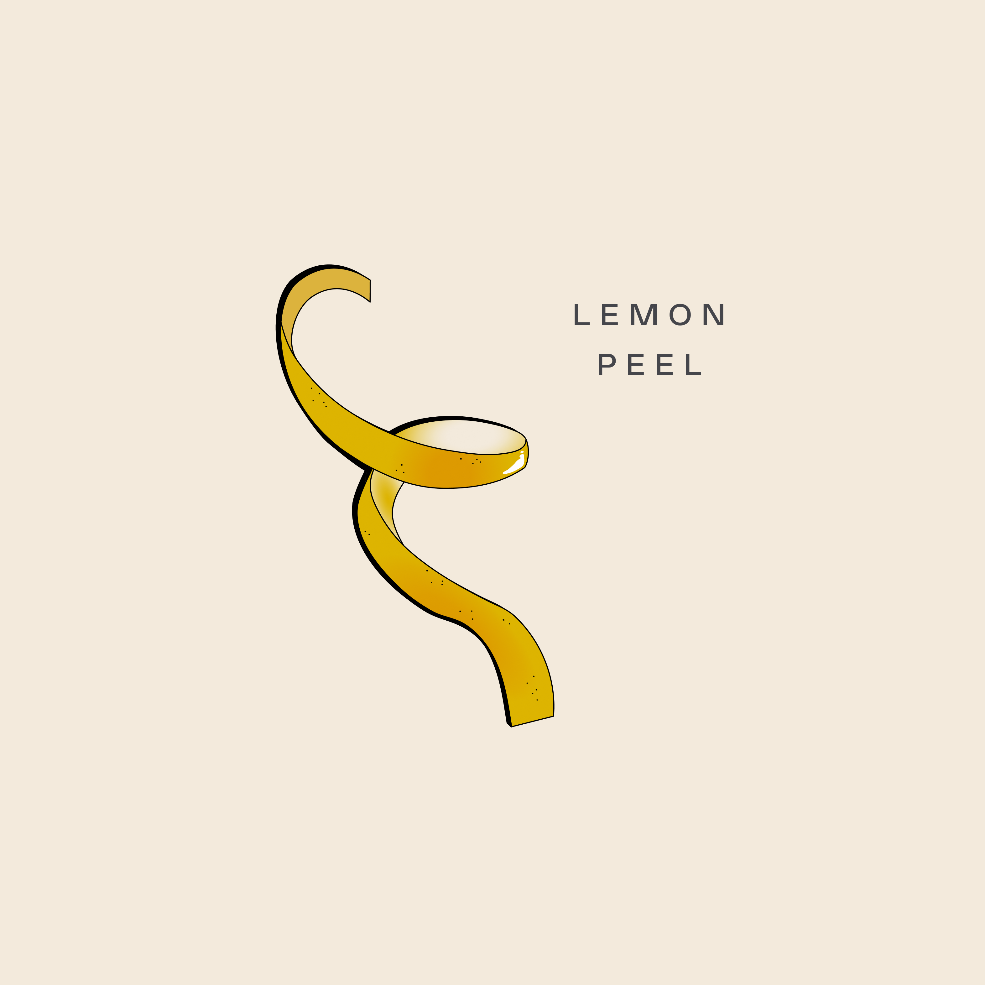 Illustration of lemon peel, very pronounced in Brass Lion Navy Strength Gin 